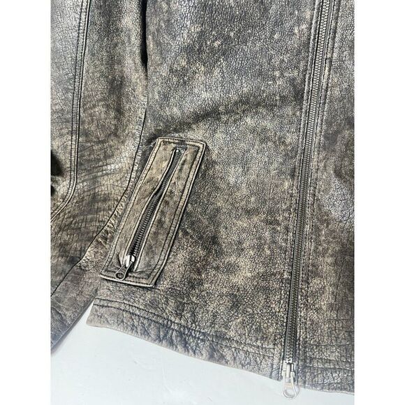 INC INTL Concepts, Black 100% Genuine Leather Moto Jacket Mens Large - Picture 4 of 8